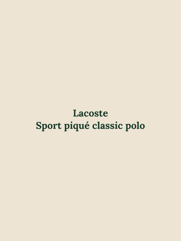 Sport piqué classic polo