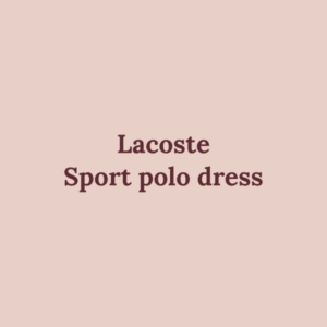 Sport polo dress from Lacoste
